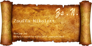 Zsuffa Nikolett névjegykártya